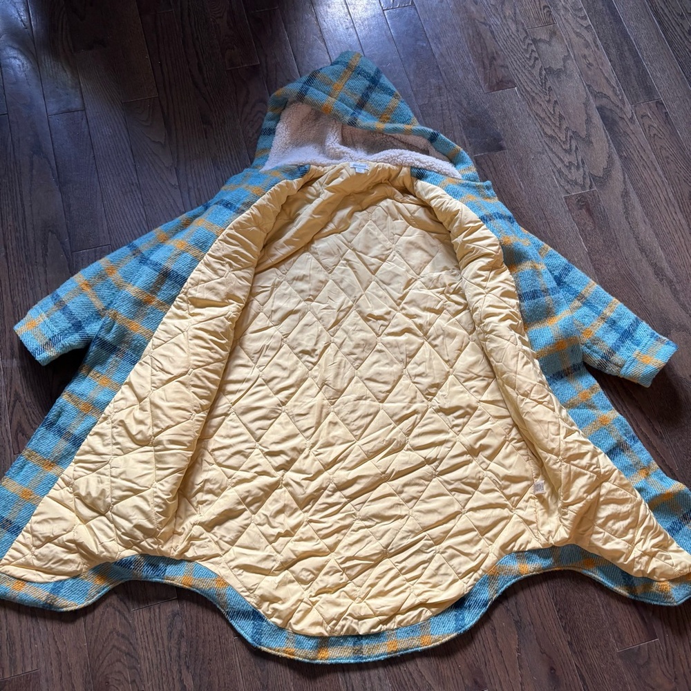 Sundance Plaid Hooded Coat Jacket Sherpa Lined PXL - Picture 3 of 7